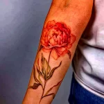 Фото пример рисунка тату цветок пион 16,10,2021 - №0122 - peony tattoo - tatufoto.com