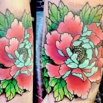 Фото пример рисунка тату цветок пион 16,10,2021 - №0123 - peony tattoo - tatufoto.com
