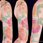 Фото пример рисунка тату цветок пион 16,10,2021 - №0129 - peony tattoo - tatufoto.com