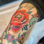 Фото пример рисунка тату цветок пион 16,10,2021 - №0134 - peony tattoo - tatufoto.com