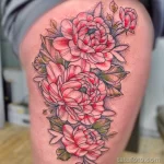 Фото пример рисунка тату цветок пион 16,10,2021 - №0150 - peony tattoo - tatufoto.com