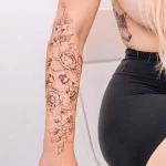 Фото пример рисунка тату цветок пион 16,10,2021 - №0154 - peony tattoo - tatufoto.com
