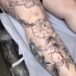 Фото пример рисунка тату цветок пион 16,10,2021 - №0156 - peony tattoo - tatufoto.com