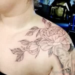 Фото пример рисунка тату цветок пион 16,10,2021 - №0164 - peony tattoo - tatufoto.com