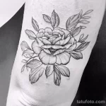Фото пример рисунка тату цветок пион 16,10,2021 - №0170 - peony tattoo - tatufoto.com
