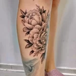 Фото пример рисунка тату цветок пион 16,10,2021 - №0180 - peony tattoo - tatufoto.com