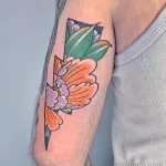 Фото пример рисунка тату цветок пион 16,10,2021 - №0183 - peony tattoo - tatufoto.com