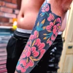 Фото пример рисунка тату цветок пион 16,10,2021 - №0185 - peony tattoo - tatufoto.com