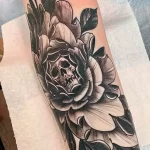 Фото пример рисунка тату цветок пион 16,10,2021 - №0187 - peony tattoo - tatufoto.com