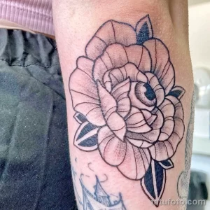 Фото пример рисунка тату цветок пион 16,10,2021 - №0188 - peony tattoo - tatufoto.com