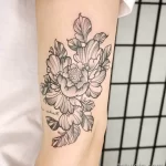 Фото пример рисунка тату цветок пион 16,10,2021 - №0194 - peony tattoo - tatufoto.com