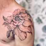 Фото пример рисунка тату цветок пион 16,10,2021 - №0216 - peony tattoo - tatufoto.com