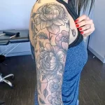 Фото пример рисунка тату цветок пион 16,10,2021 - №0222 - peony tattoo - tatufoto.com