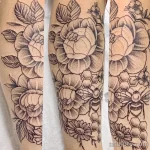Фото пример рисунка тату цветок пион 16,10,2021 - №0234 - peony tattoo - tatufoto.com