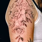 Фото пример рисунка тату цветок пион 16,10,2021 - №0237 - peony tattoo - tatufoto.com
