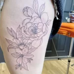 Фото пример рисунка тату цветок пион 16,10,2021 - №0239 - peony tattoo - tatufoto.com