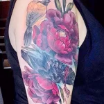 Фото пример рисунка тату цветок пион 16,10,2021 - №0262 - peony tattoo - tatufoto.com