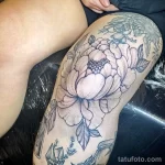 Фото пример рисунка тату цветок пион 16,10,2021 - №0277 - peony tattoo - tatufoto.com