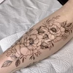 Фото пример рисунка тату цветок пион 16,10,2021 - №0294 - peony tattoo - tatufoto.com