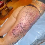 Фото пример рисунка тату цветок пион 16,10,2021 - №0299 - peony tattoo - tatufoto.com