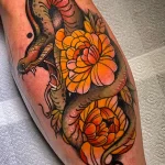 Фото пример рисунка тату цветок пион 16,10,2021 - №0328 - peony tattoo - tatufoto.com