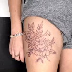 Фото пример рисунка тату цветок пион 16,10,2021 - №0334 - peony tattoo - tatufoto.com