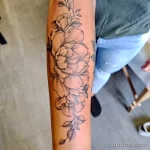 Фото пример рисунка тату цветок пион 16,10,2021 - №0336 - peony tattoo - tatufoto.com