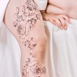 Фото пример рисунка тату цветок пион 16,10,2021 - №0346 - peony tattoo - tatufoto.com