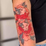 Фото пример рисунка тату цветок пион 16,10,2021 - №0354 - peony tattoo - tatufoto.com