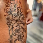 Фото пример рисунка тату цветок пион 16,10,2021 - №0362 - peony tattoo - tatufoto.com