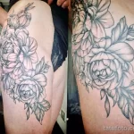 Фото пример рисунка тату цветок пион 16,10,2021 - №0368 - peony tattoo - tatufoto.com
