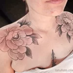 Фото пример рисунка тату цветок пион 16,10,2021 - №0372 - peony tattoo - tatufoto.com