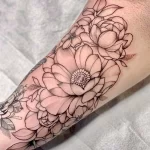 Фото пример рисунка тату цветок пион 16,10,2021 - №0384 - peony tattoo - tatufoto.com