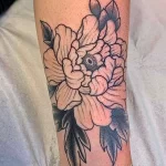 Фото пример рисунка тату цветок пион 16,10,2021 - №0387 - peony tattoo - tatufoto.com