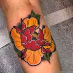 Фото пример рисунка тату цветок пион 16,10,2021 - №0394 - peony tattoo - tatufoto.com