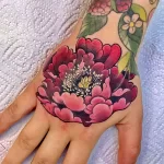 Фото пример рисунка тату цветок пион 16,10,2021 - №0395 - peony tattoo - tatufoto.com