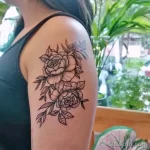 Фото пример рисунка тату цветок пион 16,10,2021 - №0398 - peony tattoo - tatufoto.com