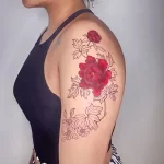 Фото пример рисунка тату цветок пион 16,10,2021 - №0404 - peony tattoo - tatufoto.com