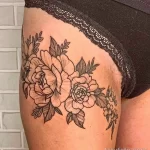 Фото пример рисунка тату цветок пион 16,10,2021 - №0406 - peony tattoo - tatufoto.com