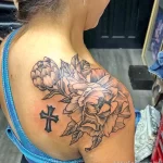 Фото пример рисунка тату цветок пион 16,10,2021 - №0416 - peony tattoo - tatufoto.com