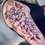 Фото пример рисунка тату цветок пион 16,10,2021 - №0417 - peony tattoo - tatufoto.com
