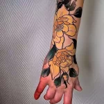 Фото пример рисунка тату цветок пион 16,10,2021 - №0426 - peony tattoo - tatufoto.com