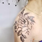Фото пример рисунка тату цветок пион 16,10,2021 - №0431 - peony tattoo - tatufoto.com