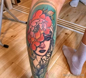 Фото пример рисунка тату цветок пион 16,10,2021 - №0442 - peony tattoo - tatufoto.com