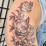 Фото пример рисунка тату цветок пион 16,10,2021 - №0443 - peony tattoo - tatufoto.com