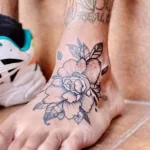 Фото пример рисунка тату цветок пион 16,10,2021 - №0446 - peony tattoo - tatufoto.com