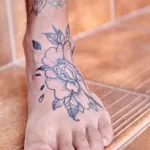 Фото пример рисунка тату цветок пион 16,10,2021 - №0447 - peony tattoo - tatufoto.com