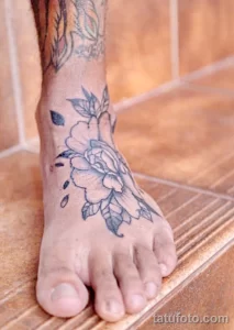 Фото пример рисунка тату цветок пион 16,10,2021 - №0447 - peony tattoo - tatufoto.com