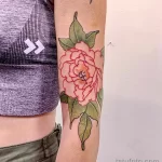 Фото пример рисунка тату цветок пион 16,10,2021 - №0448 - peony tattoo - tatufoto.com