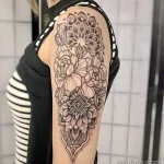 Фото пример рисунка тату цветок пион 16,10,2021 - №0450 - peony tattoo - tatufoto.com
